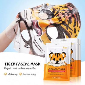 Masques faciaux pour chiens, pandas et tigres SADOER, graphismes animaliers, vitamine C, contrôle du sébum, hydratation, soin de la peau, masques pour le nez - Product Image 3