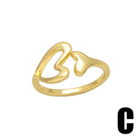 Vente chaude en gros personnalisé amour coeur double couche 18K plaqué or grosse bague