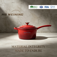 Casserole en fonte émaillée OEM avec couvercle, casserole en fonte de couleur personnalisée pour la cuisine