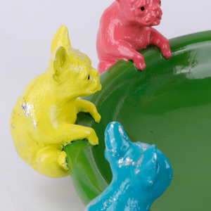 Redeco creativo <span class=keywords><strong>Bulldog</strong></span> <span class=keywords><strong>francese</strong></span> a forma di coniglio uccello da giardino piatto colorato in resina alimentatore animale <span class=keywords><strong>per</strong></span> forniture da giardino - Product Image 5