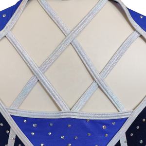 Competizione Custom Design allegria uniforme blu reale profondo con cristallo lucido per gruppi di danza Varsity - Product Image 5