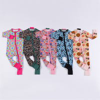 Kinderen 220/240/260 GSM Bamboe Jumpsuit Meisjes Pyjama's Pasgeboren Baby Meisjes Slaapzak Peuter Rompers Dubbele Rits Romper