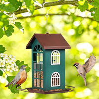 Nuevo Comedero para Pájaros Portátil de Metal y Plástico para Colgar en Exteriores, para Patio/Jardín, Uso Automático para Pájaros