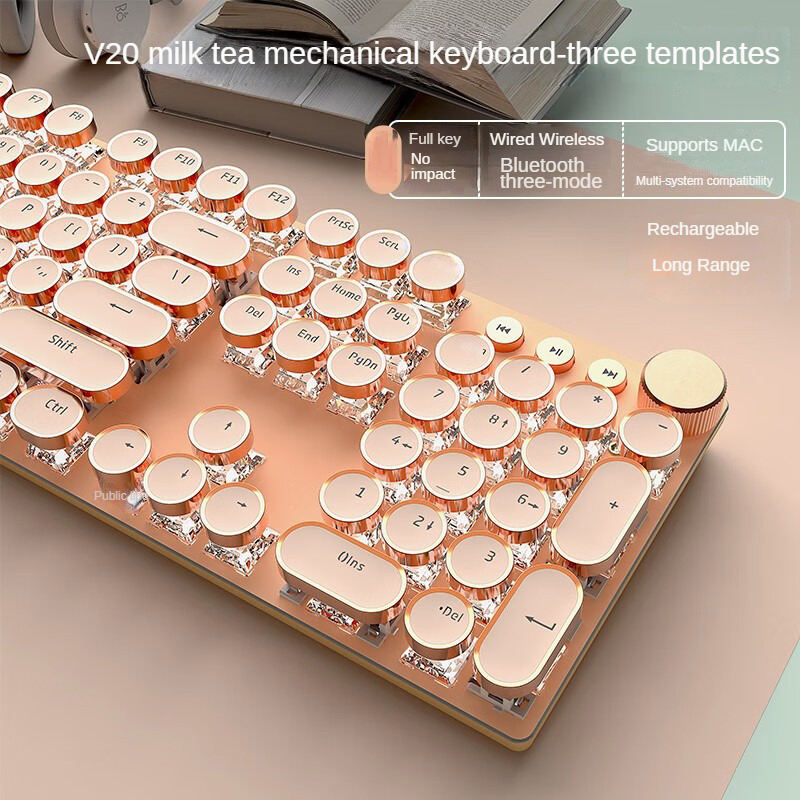 Milk tea rose - three mode white light - honey powder roll