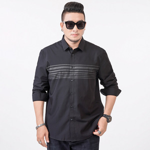 เสื้อเชิ้ตแขนยาวผู้ชายทรงหลวมสไตล์ลำลองแฟชั่นสำหรับคนอ้วน - Product Image 4