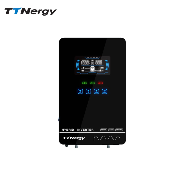 TTNergy Off Grid Inverter HGX 4KW 24v 110/120v Pure Sine Wave MPPT Solar Charge Touch Screen LCD Hybrid Inverter