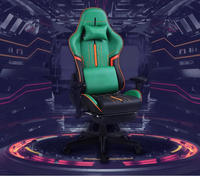 Chaise de jeu en cuir PU, cadre en acier inoxydable réglable 4D, massage, pivotante, convertible, design européen, base en nylon