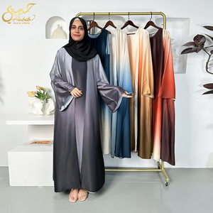 Ensemble Abaya Habib Muslim 2 pièces <span class=keywords><strong>dégradé</strong></span> ombré – Abaya ouverte dégradée avec robe intérieure – Vente en gros - Product Image 2