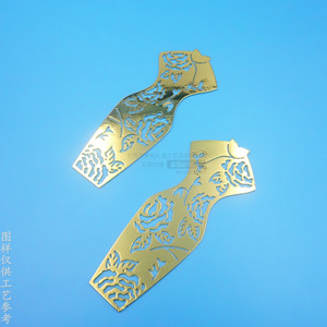 Hollow Out Metal <b>Bookmark</b> Cheongsam Design Gold 60mm Die Cutting <b>Bookmarks</b> For Books - Product Image 2