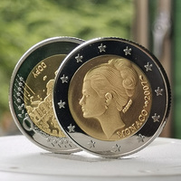 Pièces de monnaie en métal du Nouvel An, 8 grammes, laiton, 2007, Monaco, pièces commémoratives bimétalliques, pièce de monnaie de défi ronde
