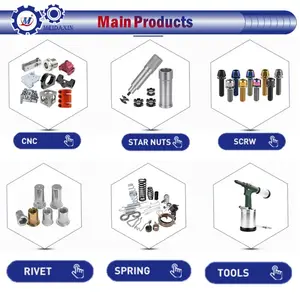 M6 M8 Pipe Connector Threaded Inserts Nut For Round Steel Tubes 65MN Steel Star Type Nut