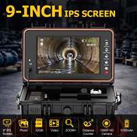Caméra d'inspection vidéo pour canalisations avec écran IPS 9 pouces 1080P, auto-nivelante, étanche IP68, avec localisateur 512Hz