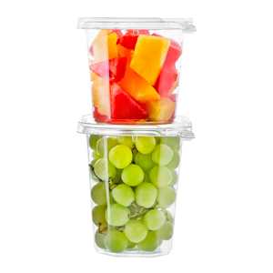 Contenedor de dos piezas ecológico reciclable 100% para alimentos para sándwiches, ensaladas, nueces con materiales reciclados - Product Image 1