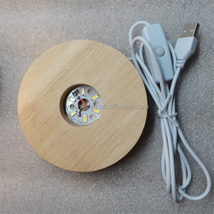 Soporte de exhibición de portalámparas LED de madera rectangular moderno personalizado con cable USB para luces de noche de habitación DIY - Product Image 5