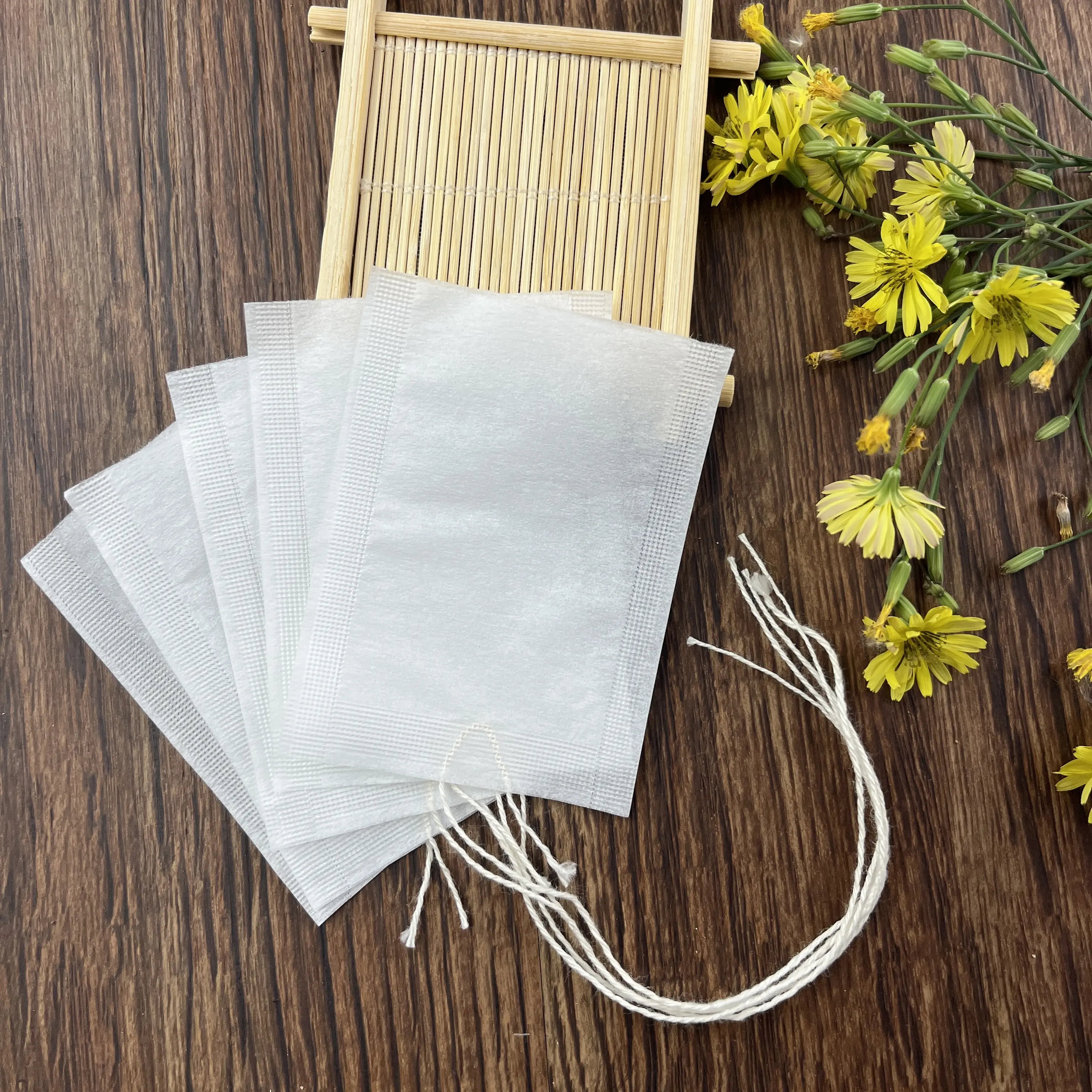 Органические термосварочные чайные заварки для сыпучих чайных трав одноразовые чайные ситечко-пакетики из древесных (целлюлозных) волокон