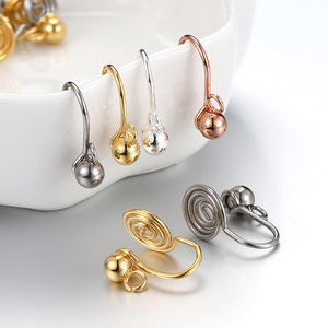 Spiral Ear Clip Converter | Stainless Steel No <b>Piercing</b> U Shape <b>Earring</b> Clip Hooks for DIY Jewelry Accessories - Product Image 3
