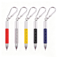 Stylo multifonction 6-en-1 en métal de haute qualité avec logo personnalisé, comprenant mini règle, tournevis, stylet tactile, porte-clés et stylo bille – Cadeaux de bienvenue