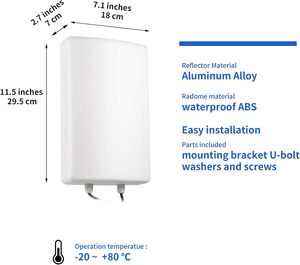 Antena Celular LK24 de Doble Puerto 4G/5G de Alta Ganancia 12dBi Plana de Banda Ancha 698-2700MHz, Impermeable IP67, Transmisión Estable de Alta Velocidad - Product Image 6