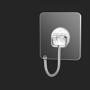 Ganchos de tablero de plástico transparente de alta resistencia elegantes, doble autoadhesivo para oficina, fácil instalación en la pared, acero inoxidable - Product Image 5