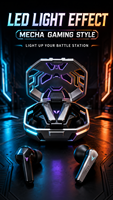Audífonos para Juegos BUDS10 PRO Mecha 2026, Baja Latencia, Bajos Potentes, Llamadas HD, Efecto de Luz LED, TWS Intraaurales, ENC, IPX3 Impermeables, 3 Colores
