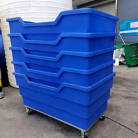 Chariot de blanchisserie commercial 500L, écologique, en plastique lavable, avec roulettes silencieuses pour hôtels, hôpitaux et vêtements