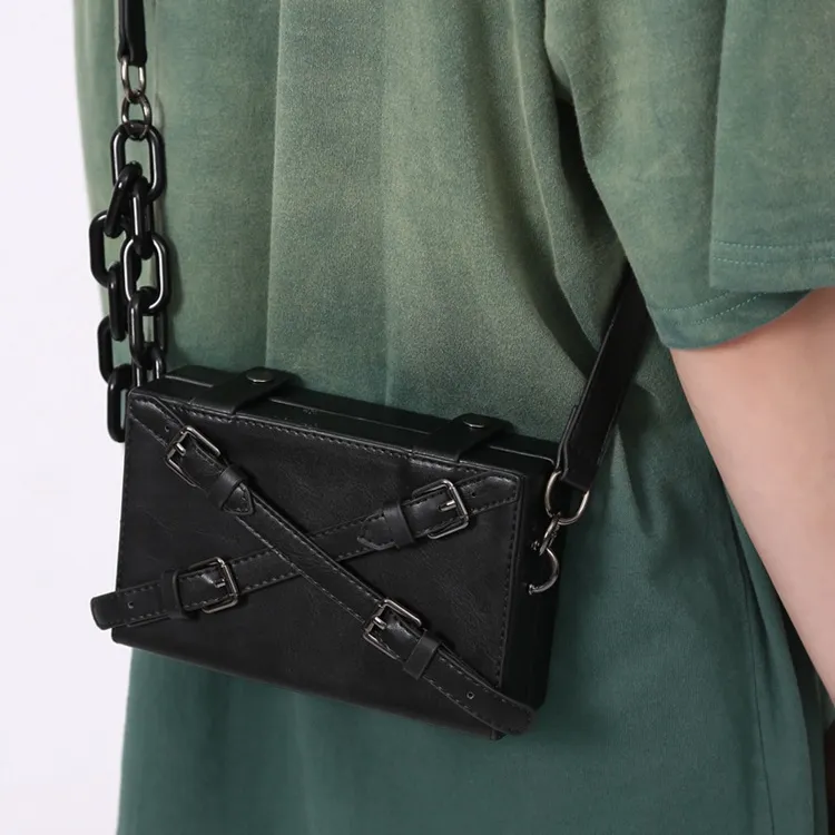 Сумка-футляр для подростков, крутая декоративная сумочка на ремне, модные кошельки, маленькая квадратная женская сумка для мобильного телефона