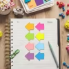 Rappels autocollants en forme de flèche, 6 couleurs vives, écriture fluide, multi-usages, réutilisables, pour le bureau et la maison