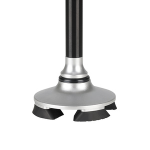 Canne de marche télescopique réglable en alliage d'aluminium, antidérapante, noire, pour personnes âgées - Product Image 2