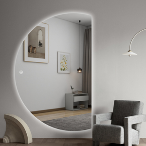 Specchio a Mezzaluna da Bagno Smart <span class=keywords><strong>con</strong></span> <span class=keywords><strong>Luce</strong></span> <span class=keywords><strong>LED</strong></span> Retroilluminata e Sensore Touch, Decorativo da Parete - Product Image 3