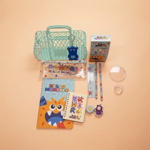 Panier-cadeau personnalisé comprenant une gomme, une règle, une trousse, un ensemble de papeterie mignon pour la rentrée scolaire, des <span class=keywords><strong>taille</strong></span>-crayons - Product Image 4