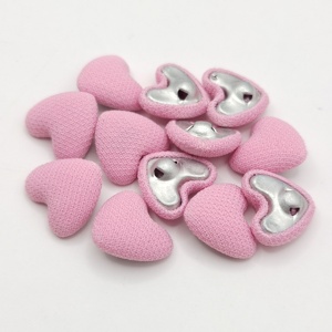 Chất Lượng Cao 12Mm Tay Khâu Hình Trái Tim Vải Màu Đỏ Bao Phủ Chân Nút - Product Image 3