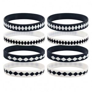 Pulsera de Silicona a Cuadros Blancos y Negros, Pulsera de Identificación para Conciertos, Festivales, Fiestas y Eventos - Product Image 4