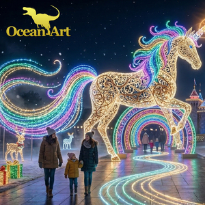 Lanterne de festival Diwali et Thanksgiving City Shining, lumières LED colorées, thème animal personnalisé, étanche, à piles, en acier, best-seller - Product Image 1