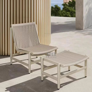 Set perabotan taman Modern, aluminium Nordic kursi santai tali balkon Set 2 kursi 1 Set meja - Product Image 5