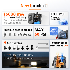 משאבת <span class=keywords><strong>SUP</strong></span> חשמלית 12V DC, קלת משקל, ניידת, עם חיבור Type-C, מתנפחת/מתפרקת, מתאימה לגלשן סאפ, סוללה נטענת 4000mAh, לחץ מקסימלי 60 PSI - Product Image 6