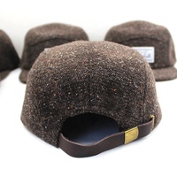 Casquettes en laine à 5 panneaux avec patch tissé personnalisé unisexe, tendance, non structurées, pour la pêche, les sports de plein air, la randonnée, le camping, le cyclisme, les voyages