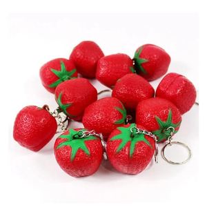 Porte-clés anti-stress en mousse en forme de fruit, personnalisable, fraise, jouet anti-stress, boule anti-stress, vente en gros, promotionnel - Product Image 4