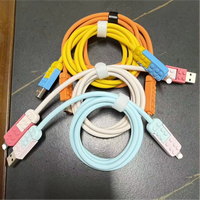 Cable de Datos para Teléfono Móvil 4 en 1 con Diseño Lego para Conectores Tipo C, Línea de Carga Súper Rápida para Teléfonos Android