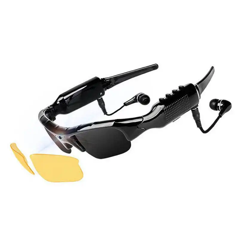 1080p Outdoor Sport Sunglasses Eye Wear Picture Video Record HD camera glasses with Headphones