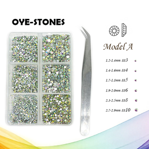 <span class=keywords><strong>OYE</strong></span> STONES 7200 Piezas de Diamantes de Imitación Planos, Diamantes de Imitación Redondos de Cristal para Manualidades, Kit de Pinzas Ss3/4/5/6/8/10 - Product Image 1