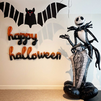 Ballon squelette gonflable géant de 67 pouces autoportant pour décorations de fête d'Halloween, support OEM ODM, ballon en aluminium personnalisé
