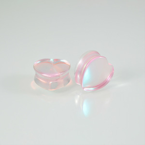 YICAI Glas Pink Lila Farbe Ohr strecker Expander Gauge 6-25MM <span class=keywords><strong>Body</strong></span> <span class=keywords><strong>Piercing</strong></span> Schmuck Herzform Ohr Tunnel Stecker - Product Image 3