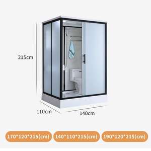 Unité de salle de bain préfabriquée d'intérieur au design moderne Séparation sèche et humide Cabines de douche rectangulaires avec toilettes <span class=keywords><strong>Cabine</strong></span> de salle de douche préfabriquée - Product Image 3