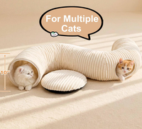 Tunnel pour chat pliable 2 en 1 avec 40 jouets interactifs pour chat, tube pour chat avec jouets pour chaton