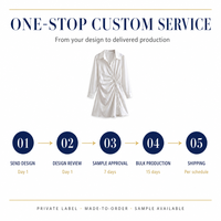 Robe chemise en satin pour femme OEM ODM, logo et taille personnalisés, manches longues, col, taille froncée, mini-robe pour les acheteurs en gros