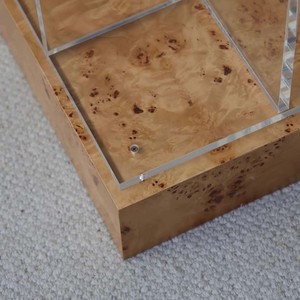 Italian Classical <b>Side</b> <b>Table</b> With Natural Burl Texture Storage <b>Drawer</b> Living Room Furniture - Product Image 5