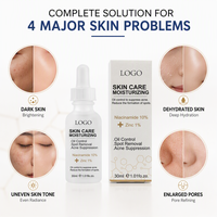 Fabricant OEM, logo personnalisé, sérum facial à 10 % de niacinamide, 1 % de zinc, formule professionnelle, sérum hydratant pour affiner les pores