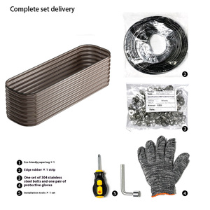 Lit de jardin <span class=keywords><strong>en</strong></span> métal Boîte de jardinière surélevée résistante à la corrosion pour légumes, fleurs, jardin et patio. - Product Image 3