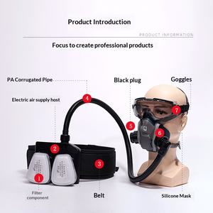 Masque <span class=keywords><strong>à</strong></span> gaz demi-visage en silicone avec double <span class=keywords><strong>filtre</strong></span> pour la protection contre les pulvérisations chimiques, la peinture et la poussière - Product Image 2