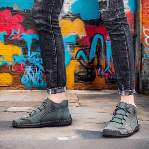 Stivali da <span class=keywords><strong>uomo</strong></span> di grandi dimensioni fatti a mano vera pelle <span class=keywords><strong>scarpe</strong></span> invernali <span class=keywords><strong>con</strong></span> calore in pelliccia stivaletti Casual impermeabili per l'autunno - Product Image 5